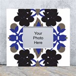 A Design Of A Blue And Black Flower White Wall Photo Frame 5  x 7 