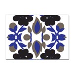 A Design Of A Blue And Black Flower Crystal Sticker (A4)