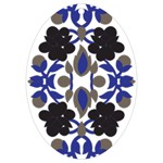 A Design Of A Blue And Black Flower UV Print Acrylic Ornament Oval