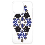 A Design Of A Blue And Black Flower iPhone 15 Pro Max TPU UV Print Case