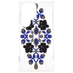 A Design Of A Blue And Black Flower Samsung Galaxy S24 Plus 6.7 Inch TPU UV Case