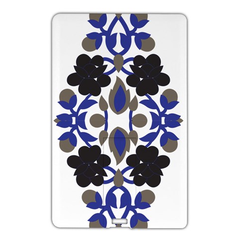 A Design Of A Blue And Black Flower Name Card Style USB Flash Drive from ArtsNow.com Front