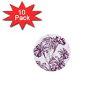 A Drawing Of A Plant With Purple Flowers 1  Mini Buttons (10 pack) 