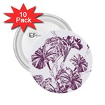 A Drawing Of A Plant With Purple Flowers 2.25  Buttons (10 pack) 