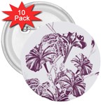 A Drawing Of A Plant With Purple Flowers 3  Buttons (10 pack) 