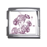 A Drawing Of A Plant With Purple Flowers Mega Link Italian Charm (18mm)