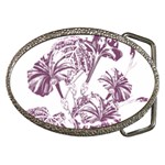 A Drawing Of A Plant With Purple Flowers Belt Buckles