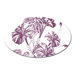 A Drawing Of A Plant With Purple Flowers Oval Magnet