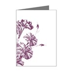 A Drawing Of A Plant With Purple Flowers Mini Greeting Card