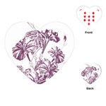 A Drawing Of A Plant With Purple Flowers Playing Cards Single Design (Heart)