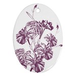 A Drawing Of A Plant With Purple Flowers Oval Ornament (Two Sides)