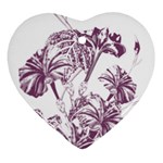 A Drawing Of A Plant With Purple Flowers Heart Ornament (Two Sides)