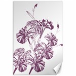 A Drawing Of A Plant With Purple Flowers Canvas 24  x 36 