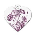 A Drawing Of A Plant With Purple Flowers Dog Tag Heart (Two Sides)