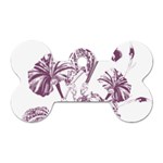 A Drawing Of A Plant With Purple Flowers Dog Tag Bone (One Side)