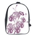 A Drawing Of A Plant With Purple Flowers School Bag (Large)