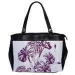 A Drawing Of A Plant With Purple Flowers Oversize Office Handbag