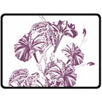 A Drawing Of A Plant With Purple Flowers Fleece Blanket (Large)