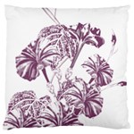 A Drawing Of A Plant With Purple Flowers Large Cushion Case (One Side)