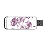 A Drawing Of A Plant With Purple Flowers Portable USB Flash (Two Sides)