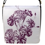 A Drawing Of A Plant With Purple Flowers Flap Closure Messenger Bag (S)