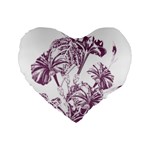 A Drawing Of A Plant With Purple Flowers Standard 16  Premium Flano Heart Shape Cushions