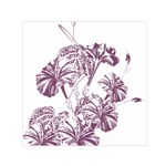 A Drawing Of A Plant With Purple Flowers Square Satin Scarf (30  x 30 )