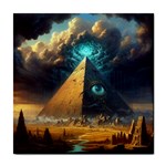 Mystic Blue Pyramid Art Tile Coaster