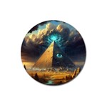 Mystic Blue Pyramid Art Magnet 3  (Round)