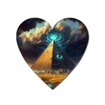 Mystic Blue Pyramid Art Heart Magnet