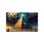 Mystic Blue Pyramid Art Sticker Rectangular (100 pack)