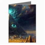 Mystic Blue Pyramid Art Greeting Card