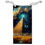 Mystic Blue Pyramid Art Jewelry Bag