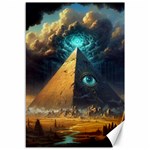 Mystic Blue Pyramid Art Canvas 12  x 18 