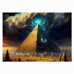 Mystic Blue Pyramid Art Large Glasses Cloth