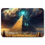 Mystic Blue Pyramid Art Large Doormat