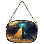 Mystic Blue Pyramid Art Chain Purse (One Side)