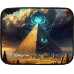 Mystic Blue Pyramid Art Fleece Blanket (Mini)