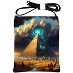 Mystic Blue Pyramid Art Shoulder Sling Bag