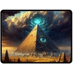 Mystic Blue Pyramid Art Fleece Blanket (Large)