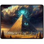 Mystic Blue Pyramid Art Fleece Blanket (Medium)