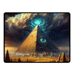 Mystic Blue Pyramid Art Two Sides Fleece Blanket (Small) from ArtsNow.com 45 x34  Blanket Back