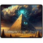 Mystic Blue Pyramid Art Two Sides Fleece Blanket (Medium)