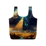 Mystic Blue Pyramid Art Full Print Recycle Bag (S)