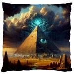 Mystic Blue Pyramid Art Standard Premium Plush Fleece Cushion Case (One Side)