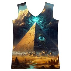 Mystic Blue Pyramid Art Women s Basketball Tank Top from ArtsNow.com Front