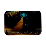 Mystic Blue Pyramid Art Open Lid Metal Box (Silver)  