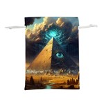 Mystic Blue Pyramid Art Lightweight Drawstring Pouch (L)