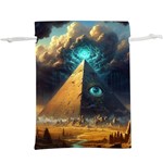 Mystic Blue Pyramid Art Lightweight Drawstring Pouch (XL)