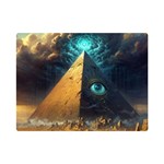 Mystic Blue Pyramid Art Premium Plush Fleece Blanket (Mini)